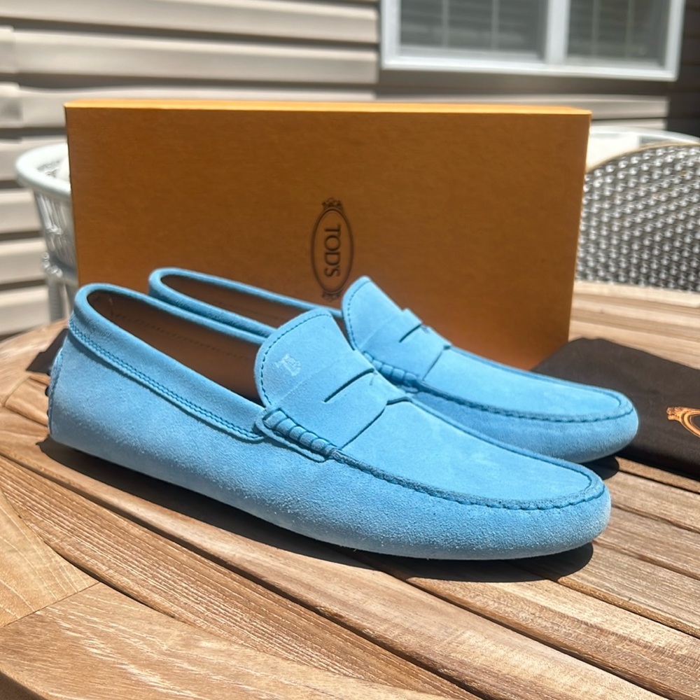 TOD’S Moccasin Gommino Alaskan Blue Size 10 UK/ 11 US